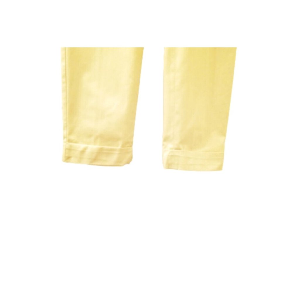 AKRIS PUNTO Yellow Casual Ankle Pants Sz 4 Cuffed Cotton Blend Mid Rise - Picture 4 of 10